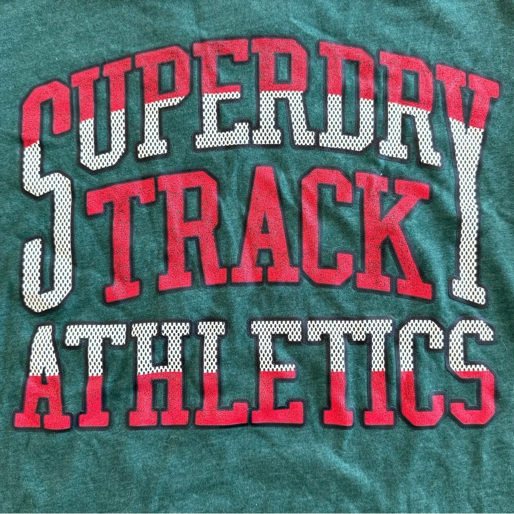 Superdry Green and Red Track Athletics Tee - Picture 5 of 11